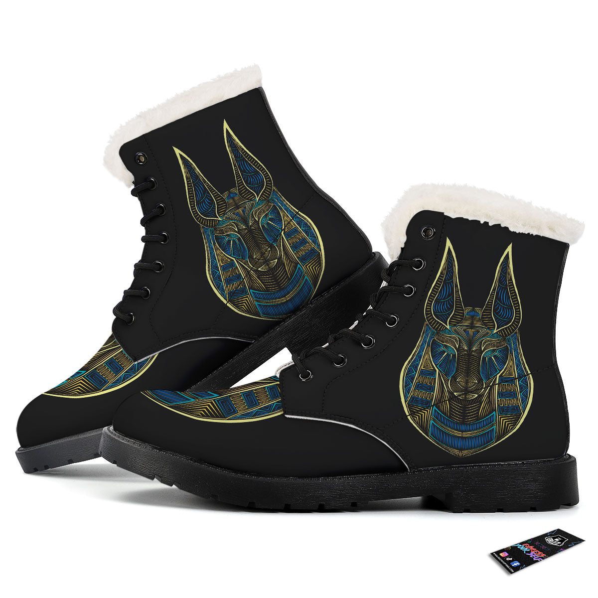 Gods Ancient Egyptian Print Winter Boots-grizzshop