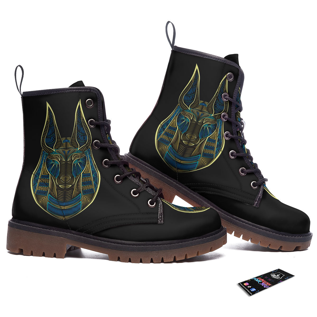Gods Ancient Egyptian Print Work Boots-grizzshop