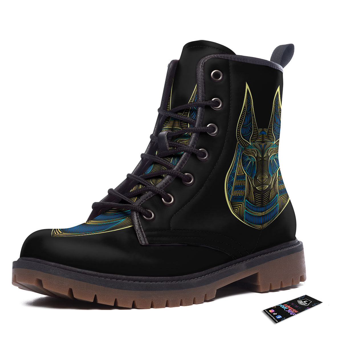 Gods Ancient Egyptian Print Work Boots-grizzshop