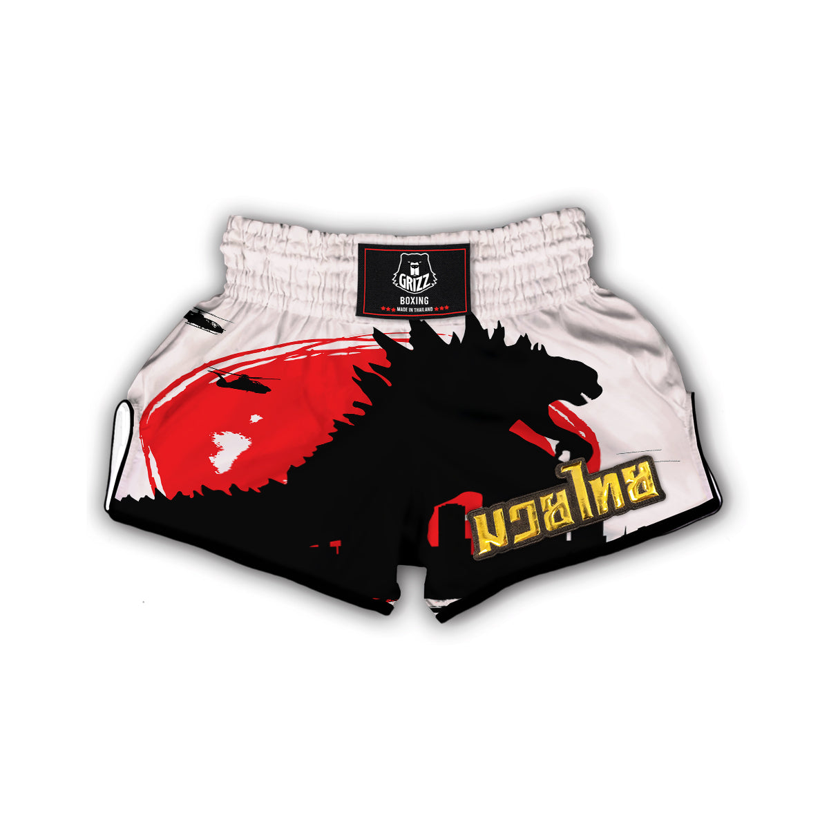 Godzilla Japanese Print Muay Thai Boxing Shorts-grizzshop