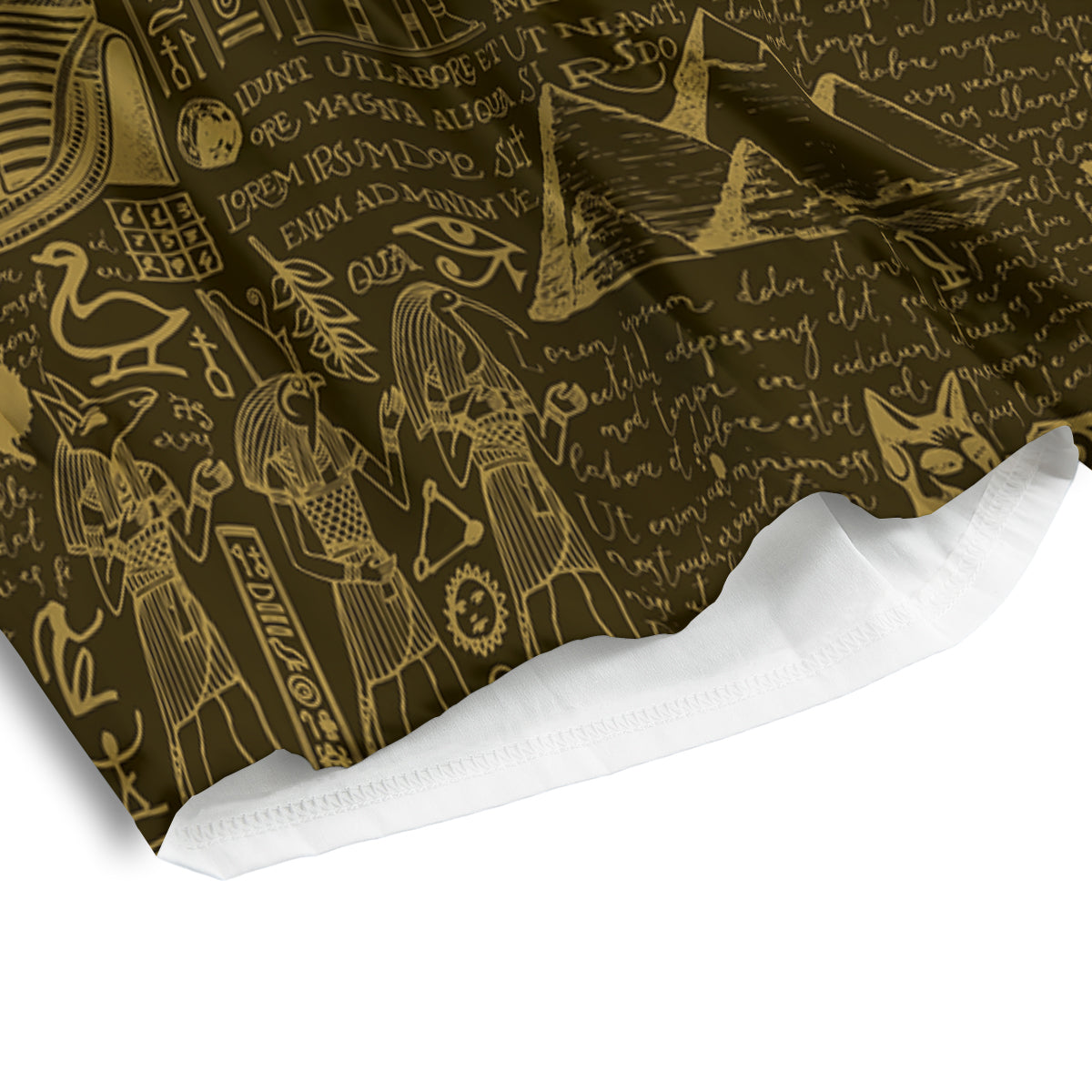 Gold Ancient Egypt Print Pattern Men's Athletic Shorts