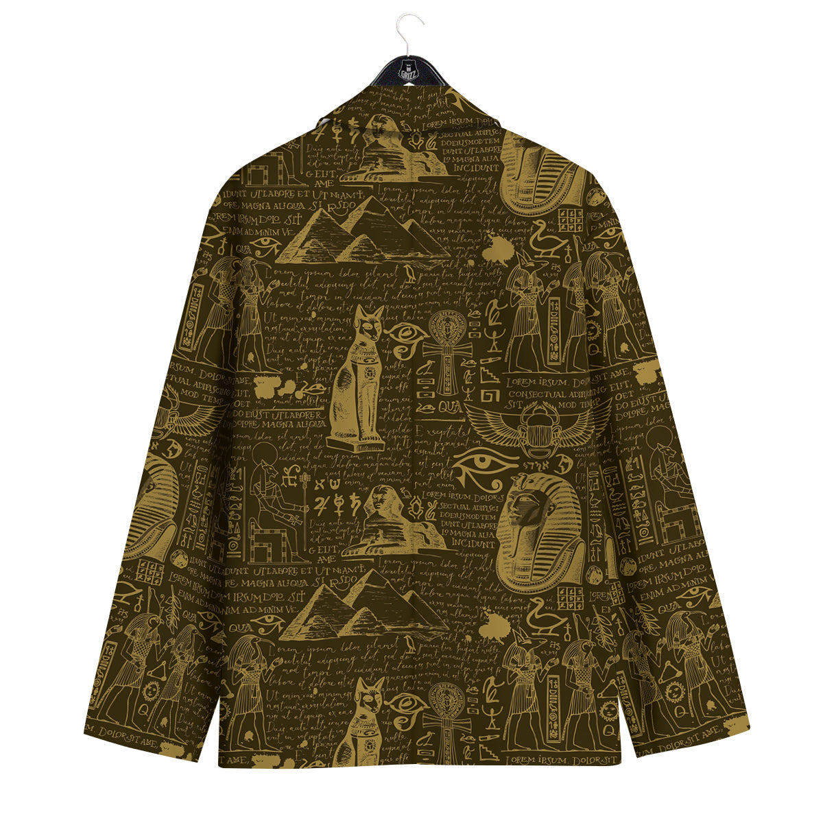 Gold Ancient Egypt Print Pattern Men's Sport Coat-grizzshop