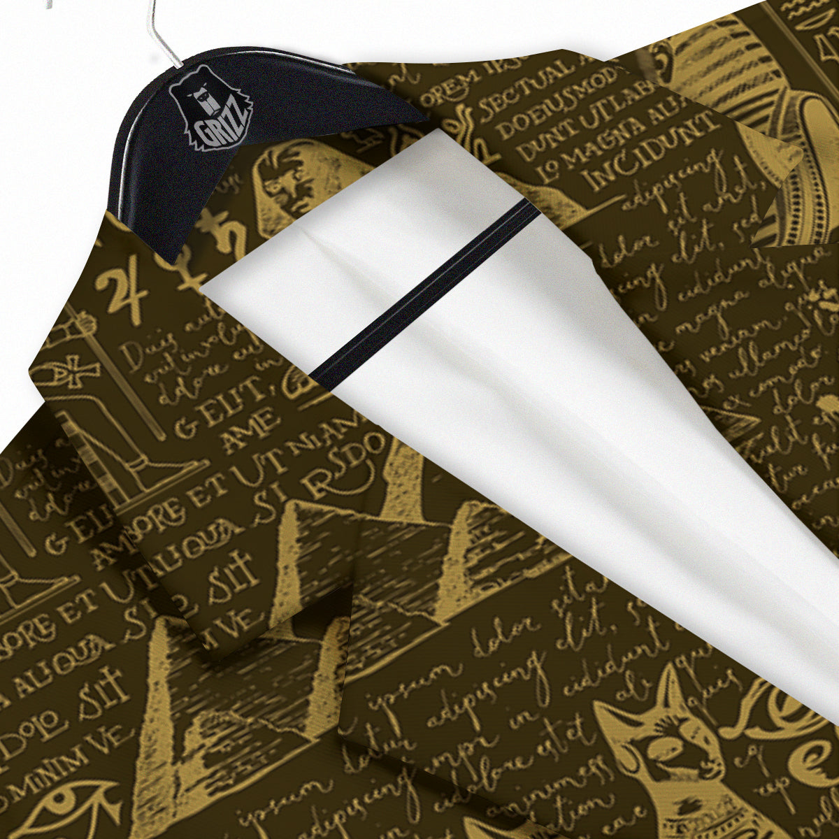 Gold Ancient Egypt Print Pattern Men's Sport Coat-grizzshop