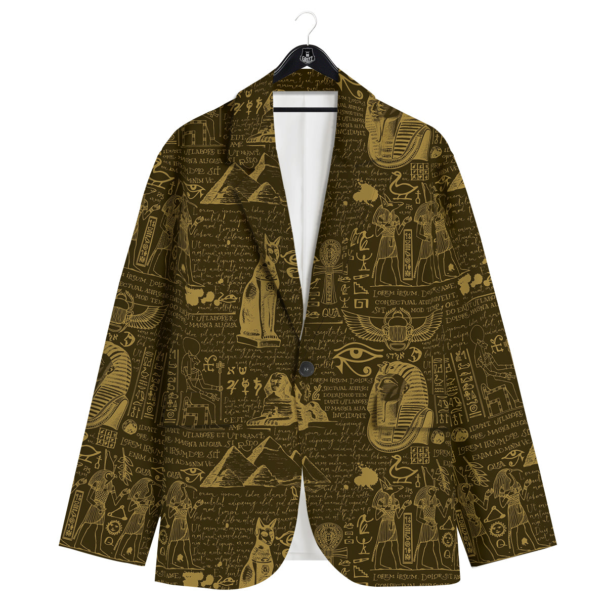 Gold Ancient Egypt Print Pattern Men's Sport Coat-grizzshop