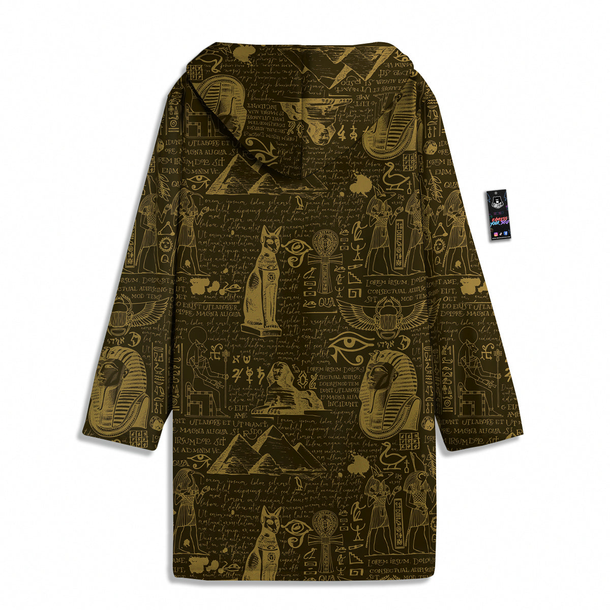 Gold Ancient Egypt Print Pattern Men's Windbreaker Jacket-grizzshop