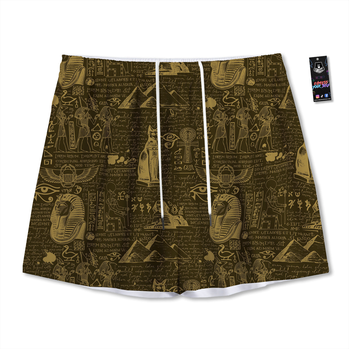 Hibiscus Exotic Tropical Print Pattern Mesh Shorts