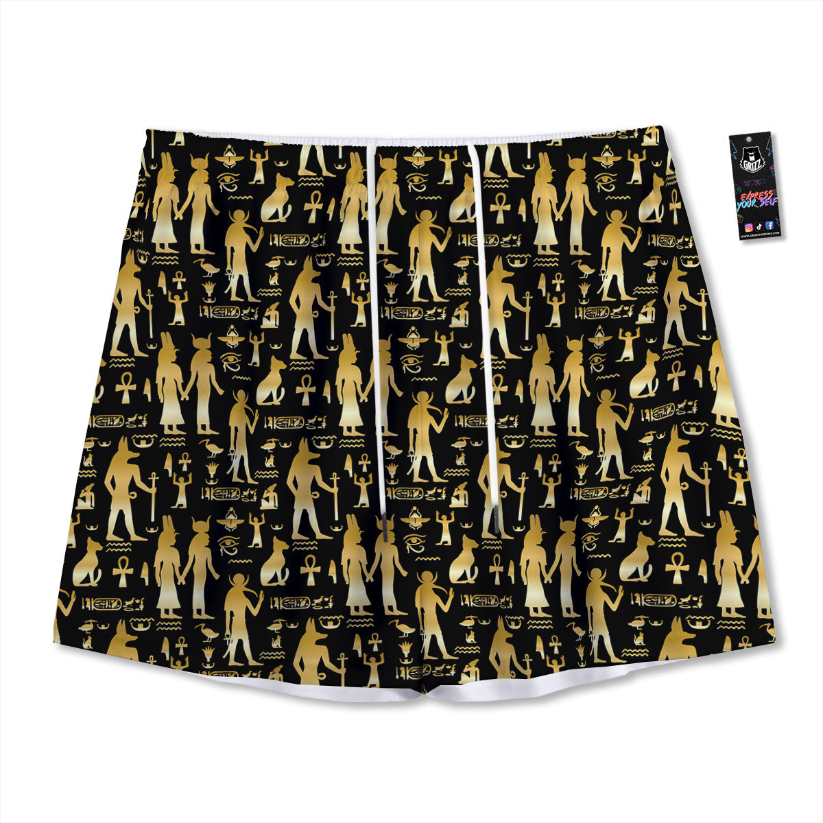 Kimono Flower Print Pattern Mesh Shorts