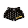 Gold Black Crown Print Pattern Muay Thai Boxing Shorts-grizzshop