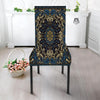 Gold Blue Paisley Bandana Print Dining Chair Slipcover-grizzshop