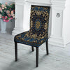 Gold Blue Paisley Bandana Print Dining Chair Slipcover-grizzshop