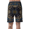 Gold Blue Paisley Bandana Print Men's Shorts-grizzshop