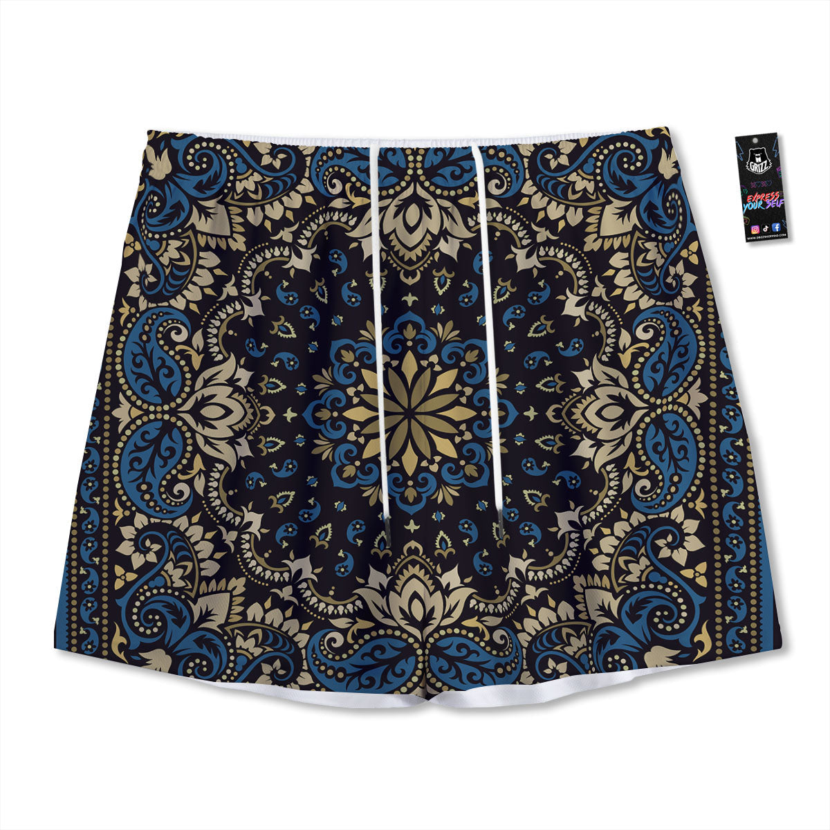 Hieroglyphs And Gods Egyptian Print Mesh Shorts