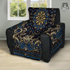 Gold Blue Paisley Bandana Print Recliner Protector-grizzshop