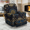 Gold Blue Paisley Bandana Print Recliner Slipcover-grizzshop