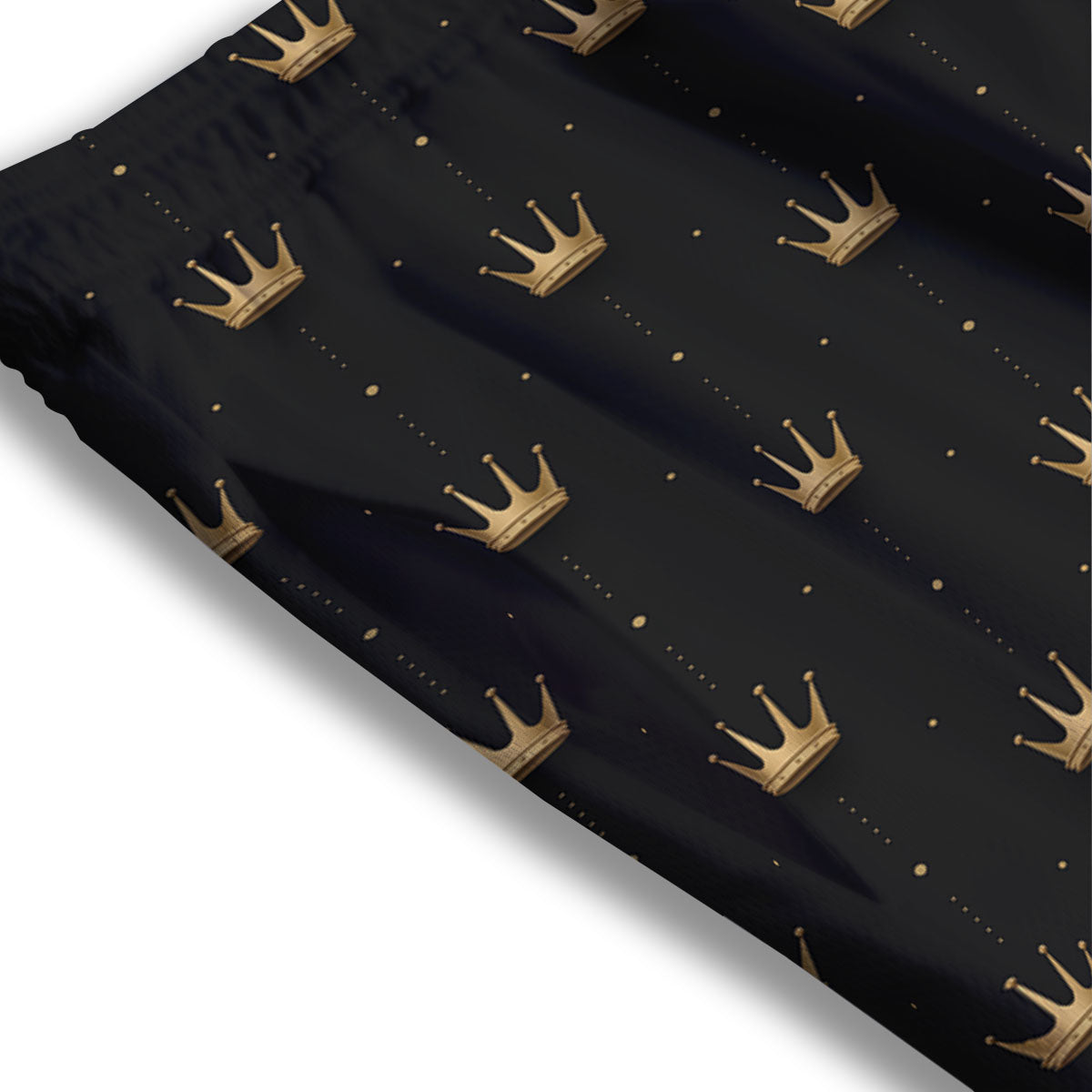 Gold Crown Print Pattern Mesh Shorts-grizzshop