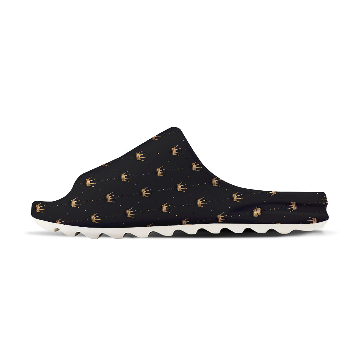 Gold Crown Print Pattern Sandals-grizzshop