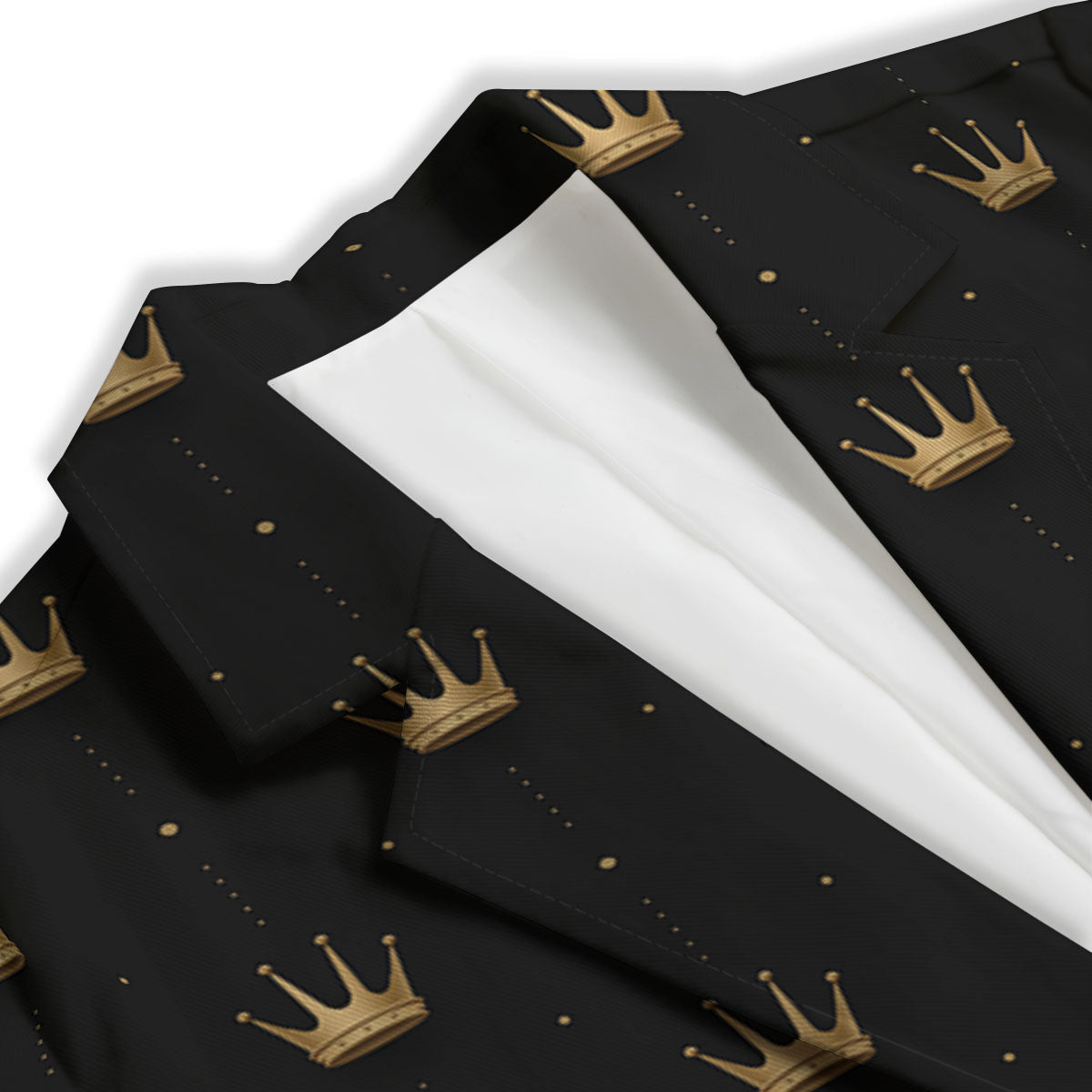 Gold Crown Print Pattern Women's Blazer-grizzshop