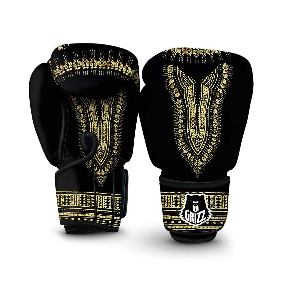 Gold Dashiki Boxing Gloves-grizzshop