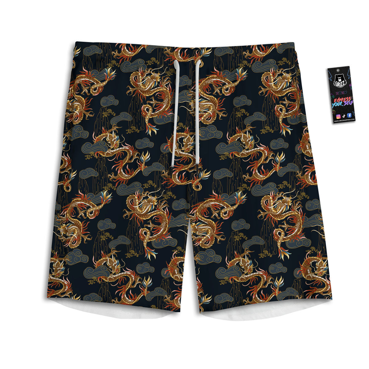 Hippie Sign Peace Flower Print Pattern Men's Athletic Shorts