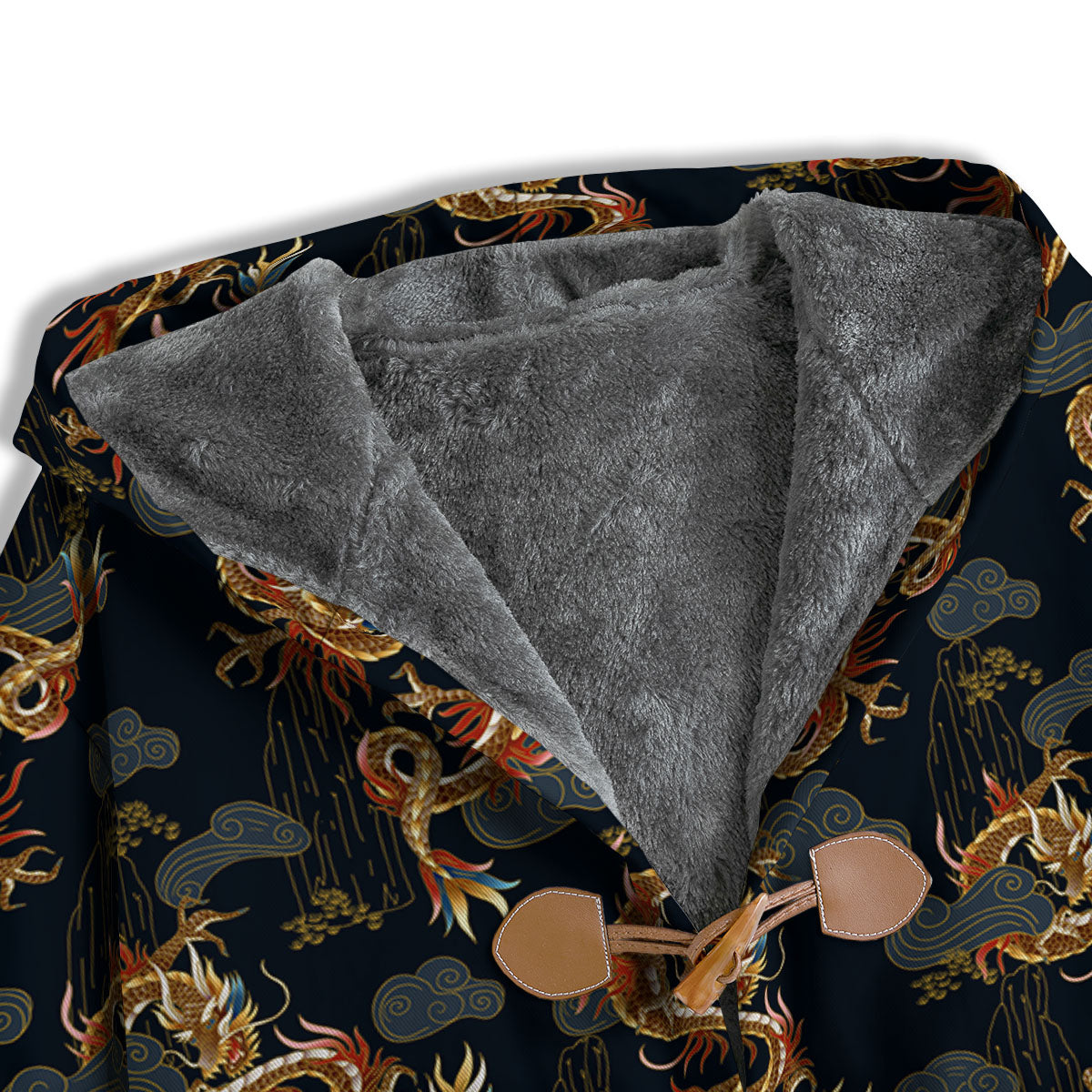 Gold Dragon Japanese Print Pattern Men's Windbreaker Jacket-grizzshop