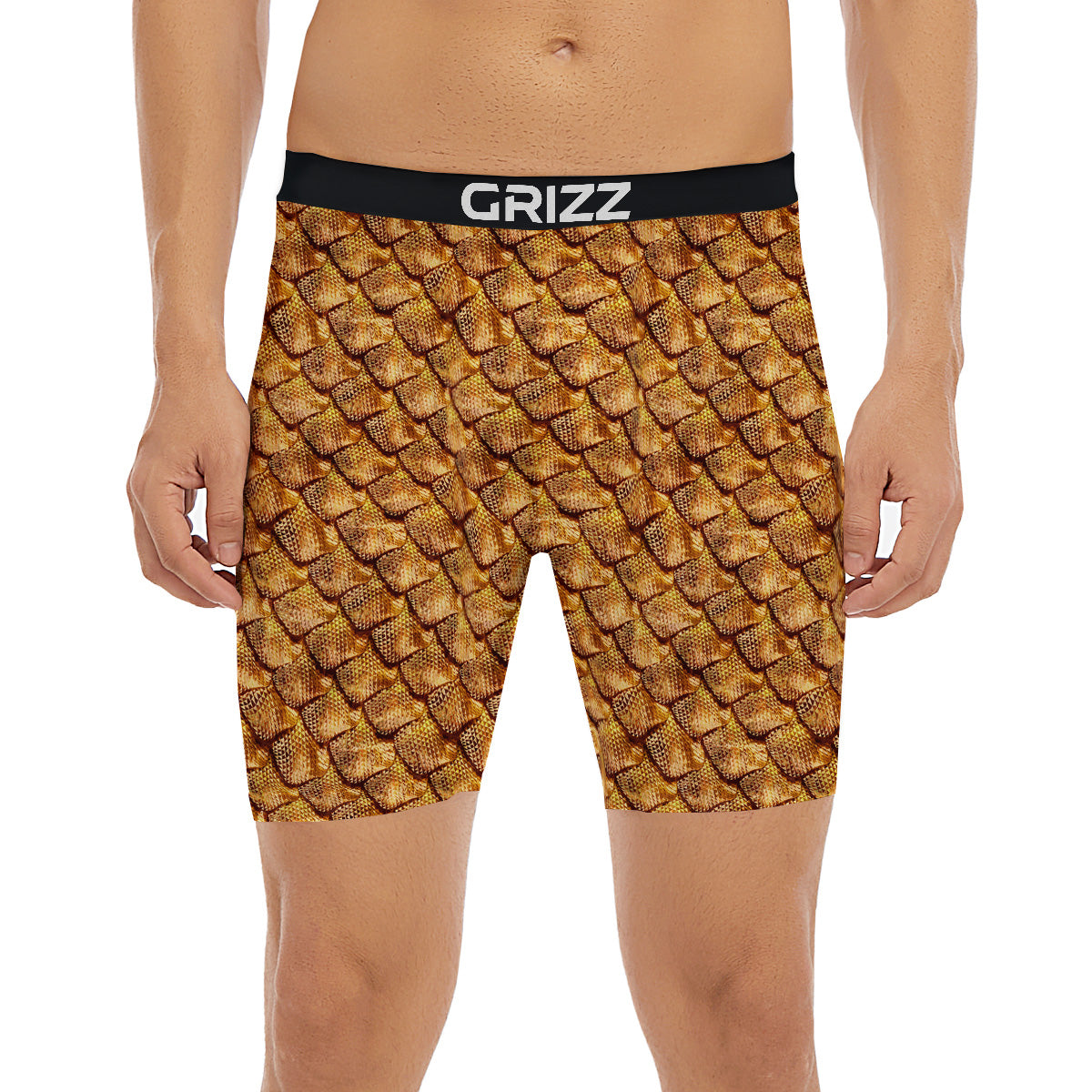 Gold Dragons Skin 3D Print Pattern Boxer Briefs-grizzshop