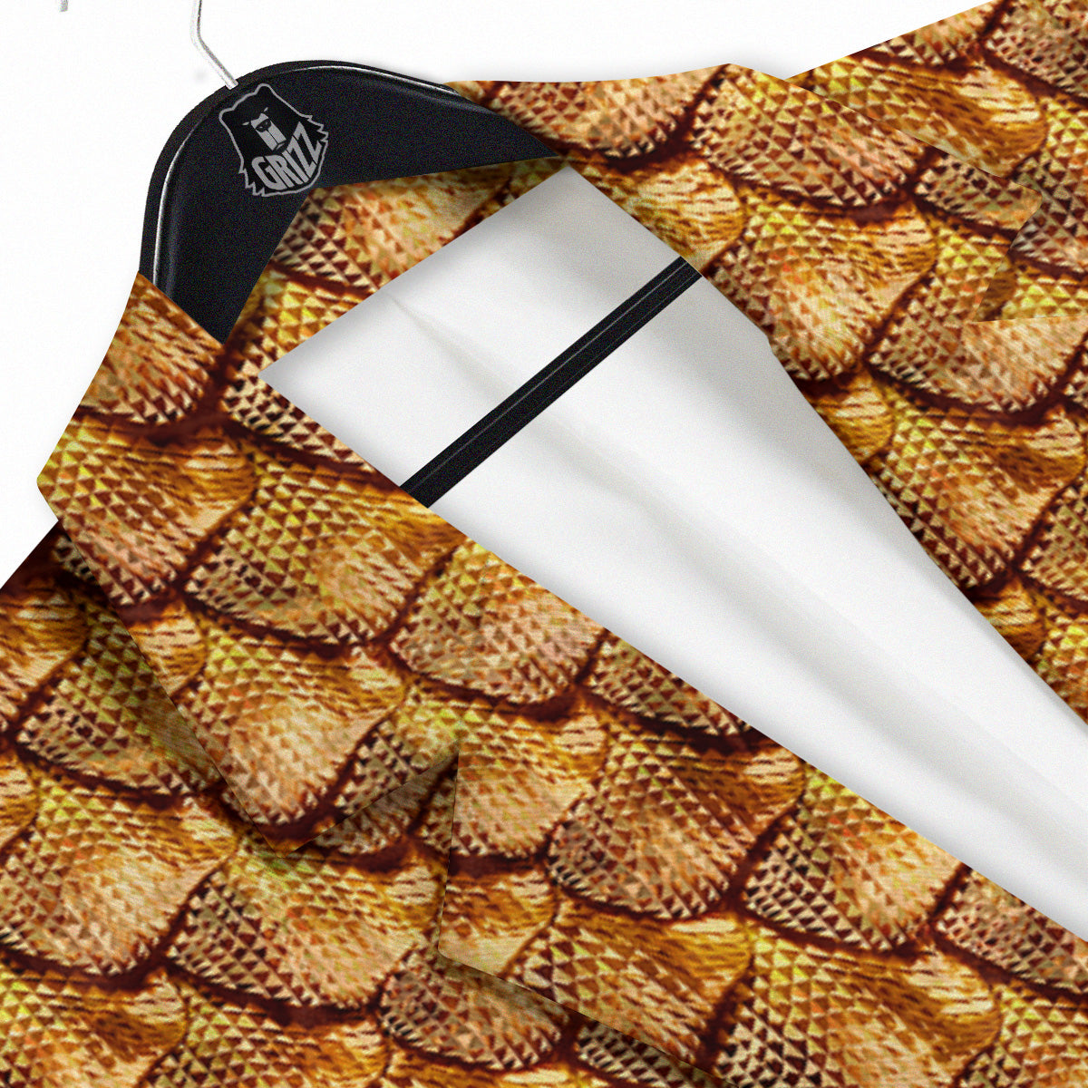 Gold Dragons Skin 3D Print Pattern Men's Sport Coat-grizzshop