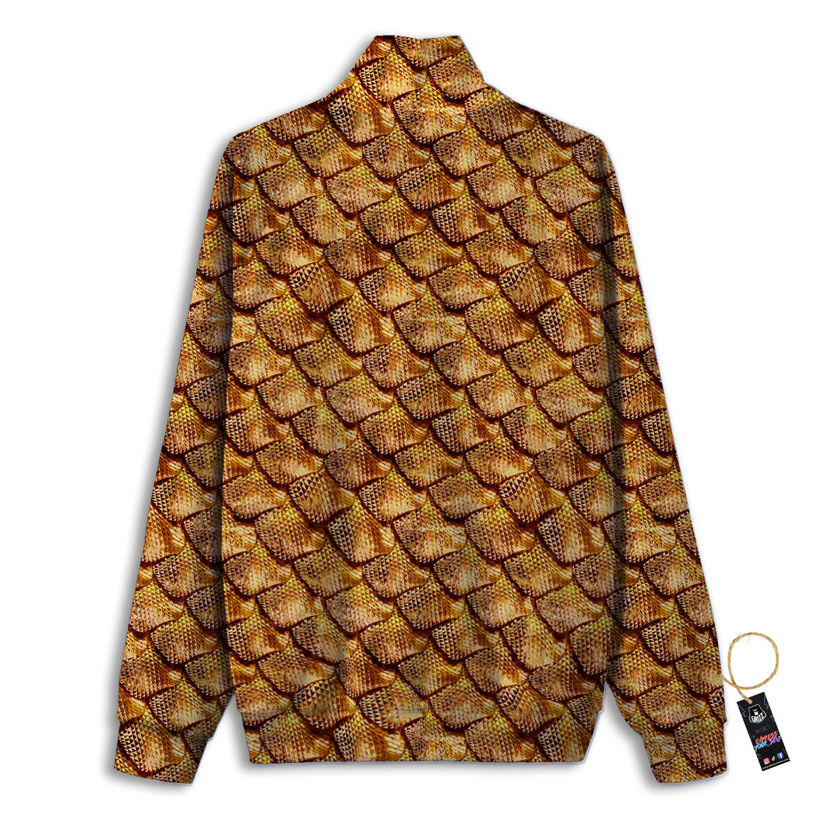 Gold Dragons Skin 3D Print Pattern Track Jacket-grizzshop