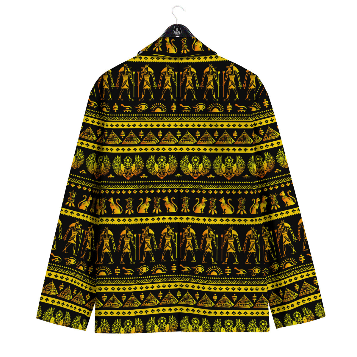 Gold Egypt Ethnic Print Men's Sport Coat-grizzshop