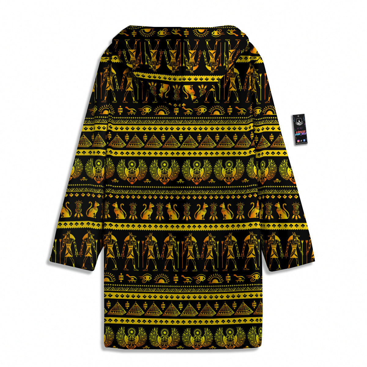 Gold Egypt Ethnic Print Men's Windbreaker Jacket-grizzshop