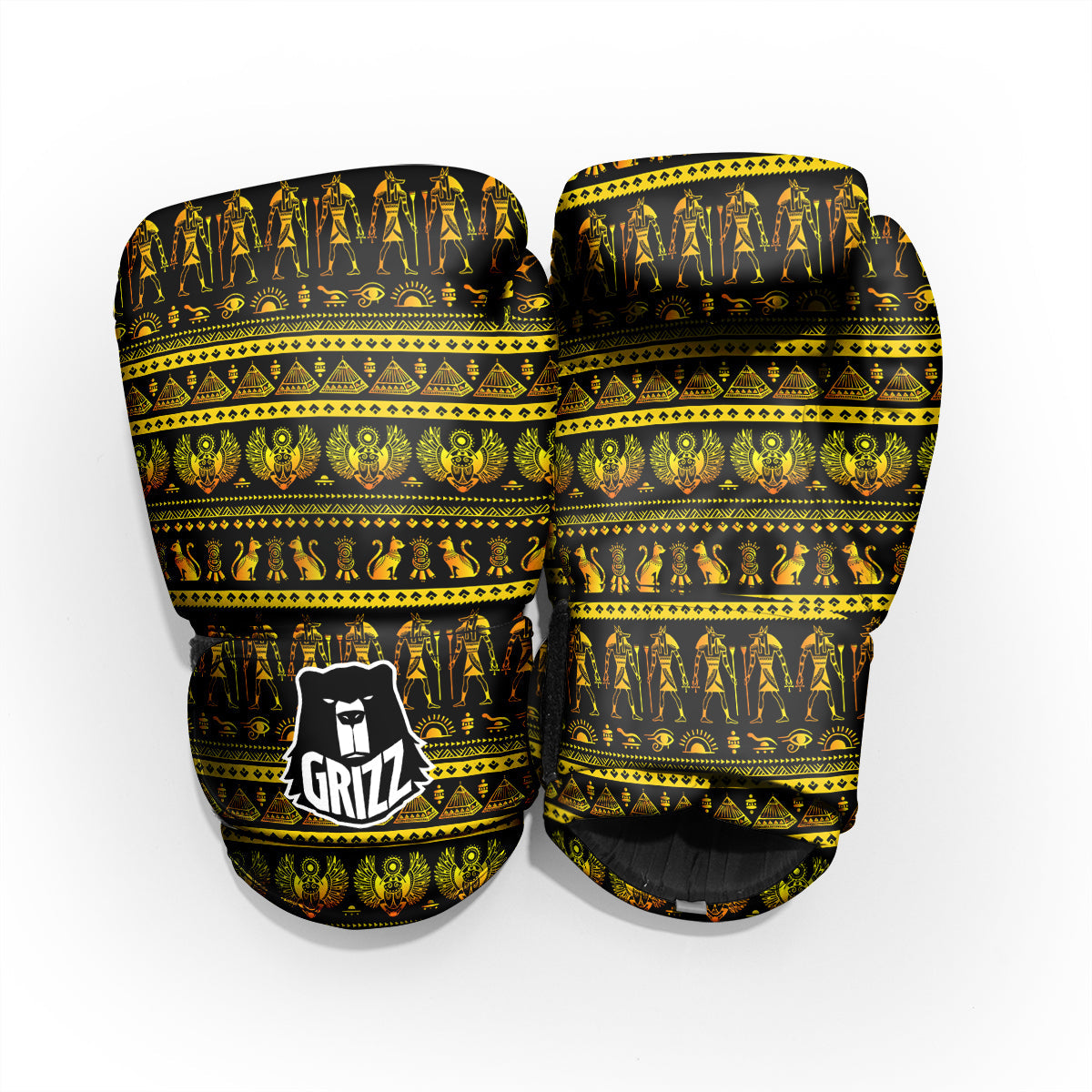 Gold Egypt Ethnic Print Pro Boxing Glove