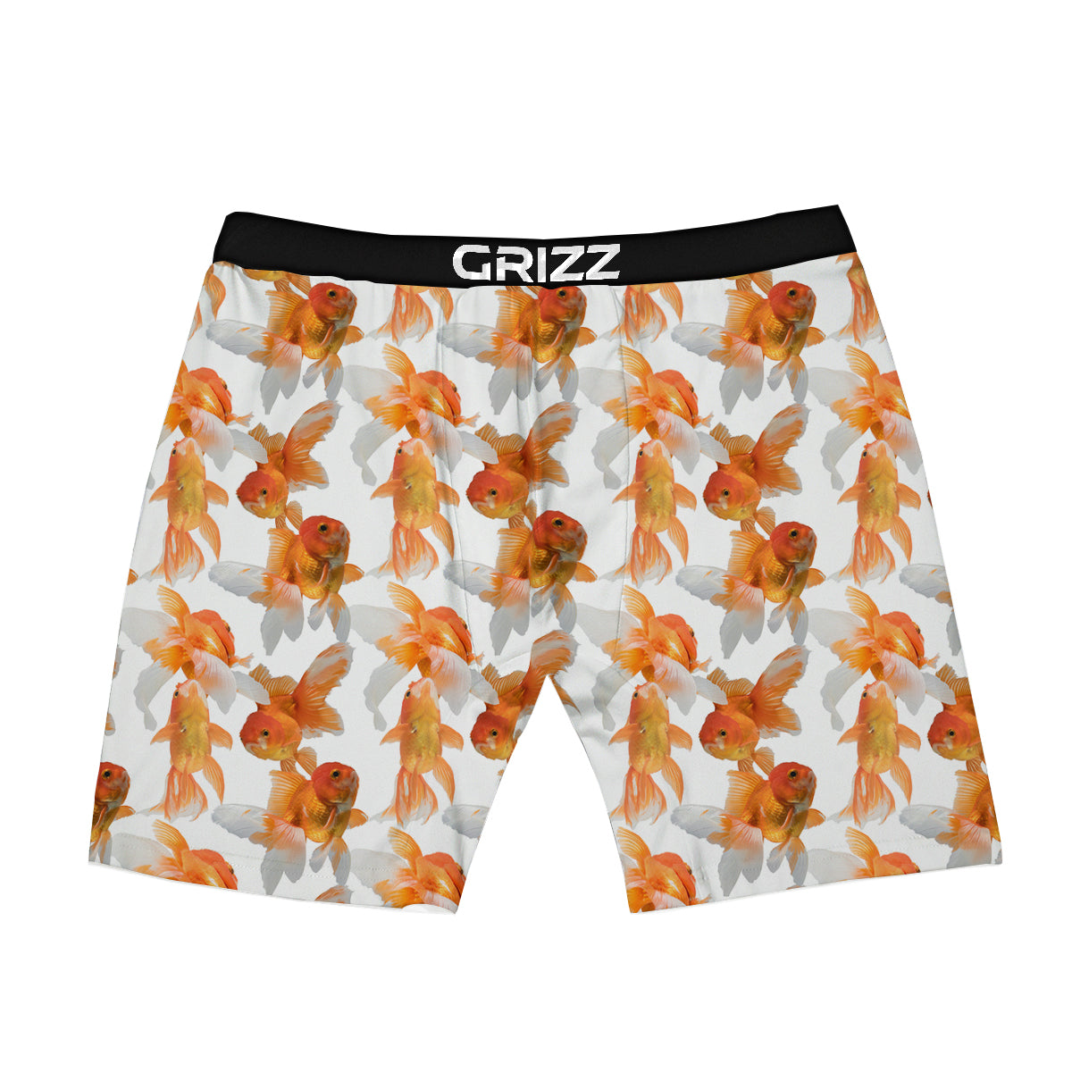 Gold Fish And White Print Pattern Boxer Briefs-grizzshop