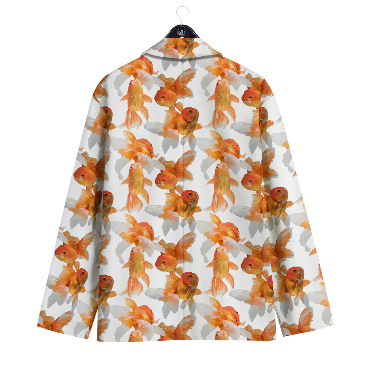 Gold Fish And White Print Pattern Men's Sport Coat-grizzshop