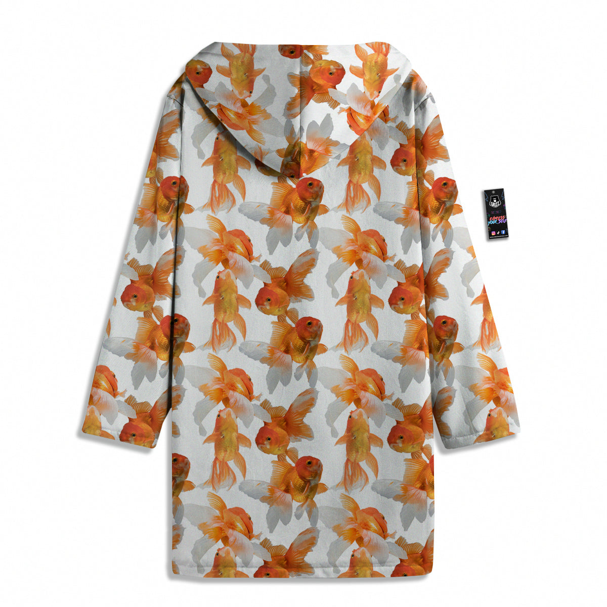 Gold Fish And White Print Pattern Men's Windbreaker Jacket-grizzshop
