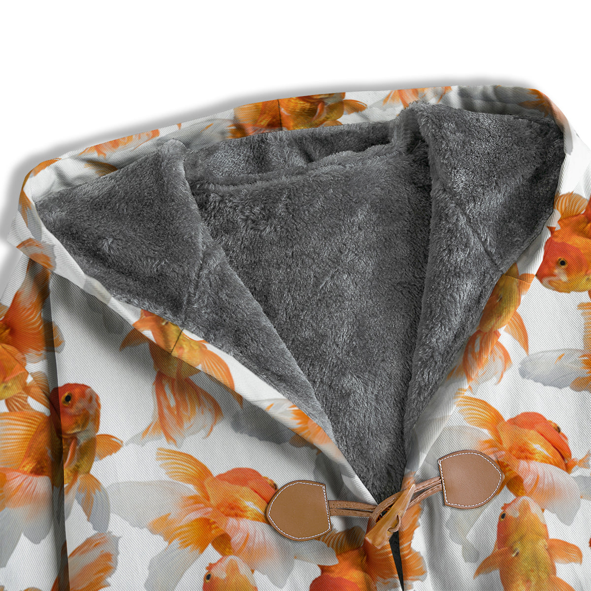 Gold Fish And White Print Pattern Men's Windbreaker Jacket-grizzshop