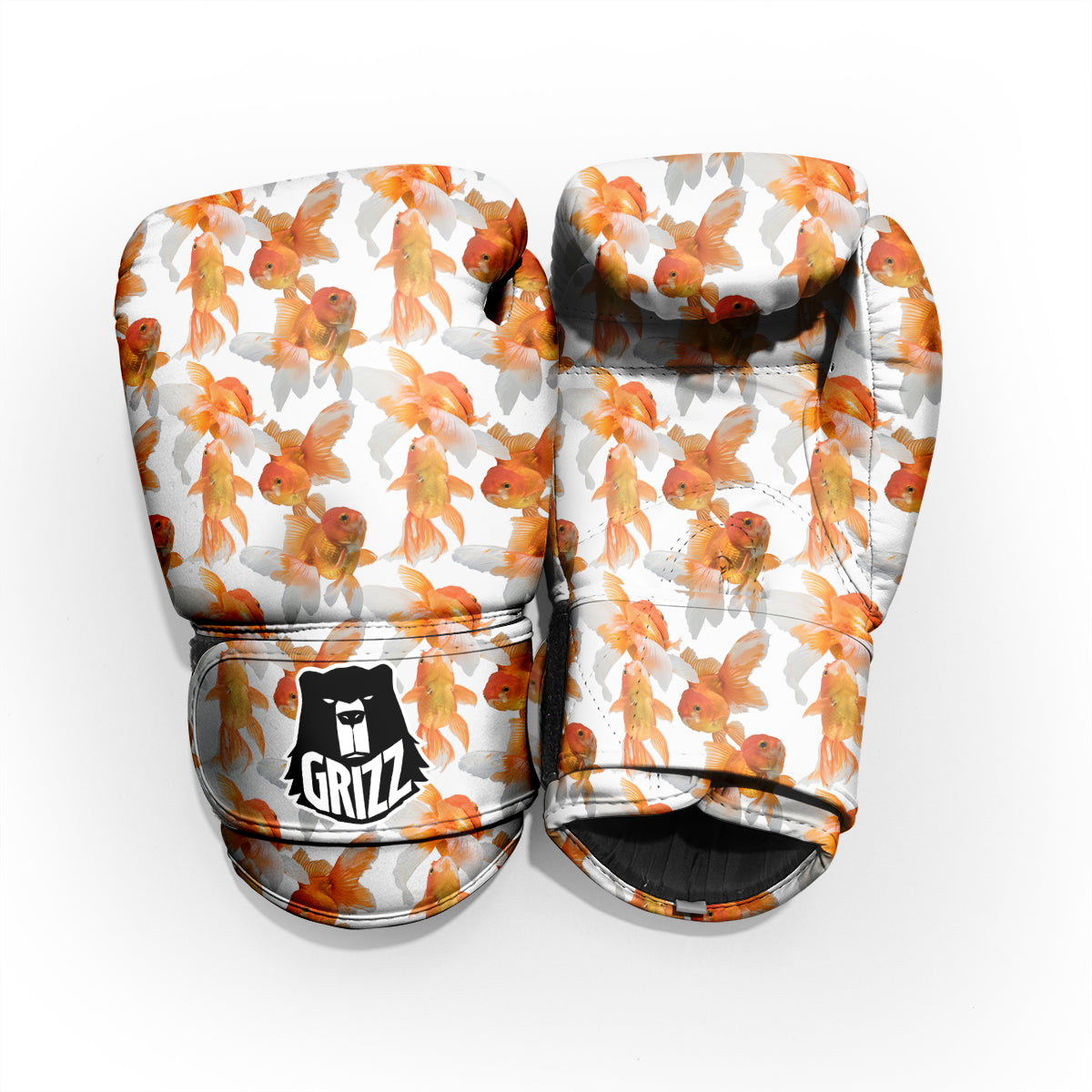 Gold Fish And White Print Pattern Pro Boxing Glove