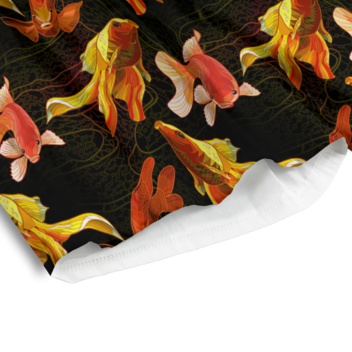 Gold Fish Drawing Print Pattern Men's Athletic Shorts