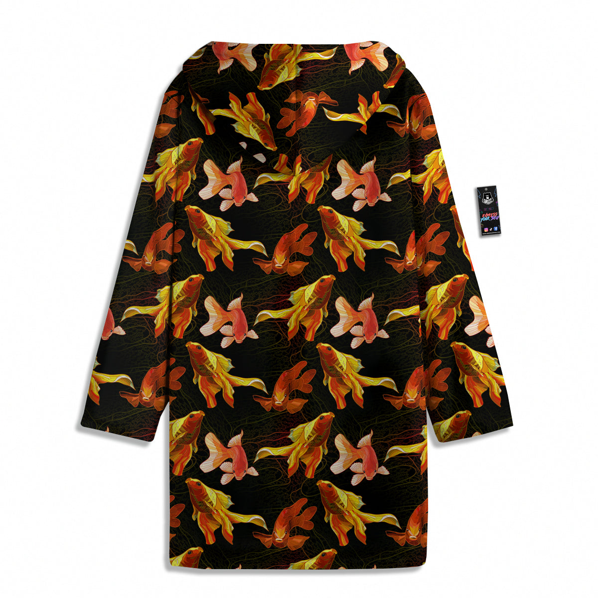 Gold Fish Drawing Print Pattern Men's Windbreaker Jacket-grizzshop
