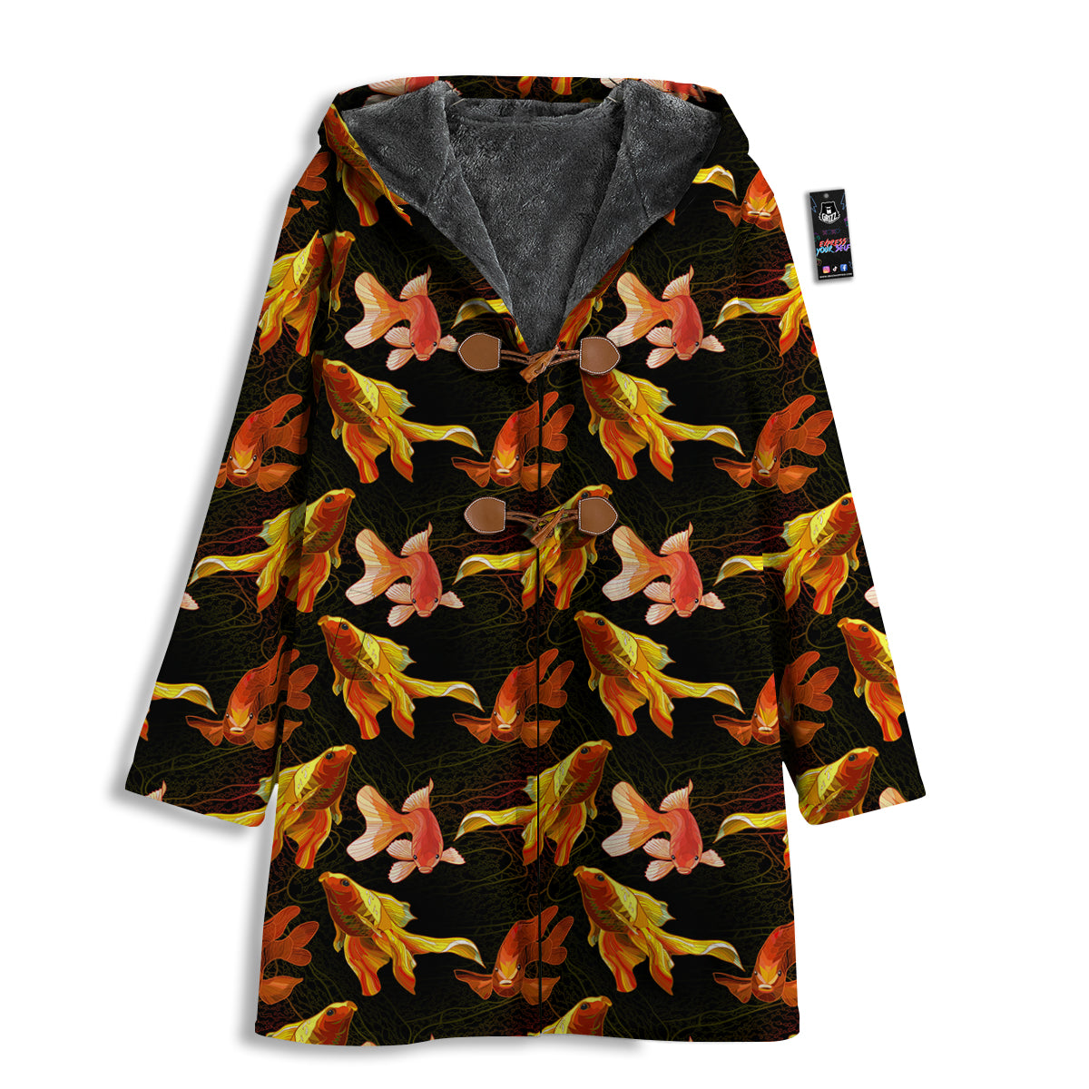 Gold Fish Drawing Print Pattern Men's Windbreaker Jacket-grizzshop
