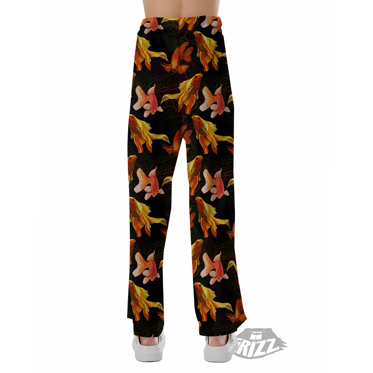Gold Fish Drawing Print Pattern Pajama Pants-grizzshop