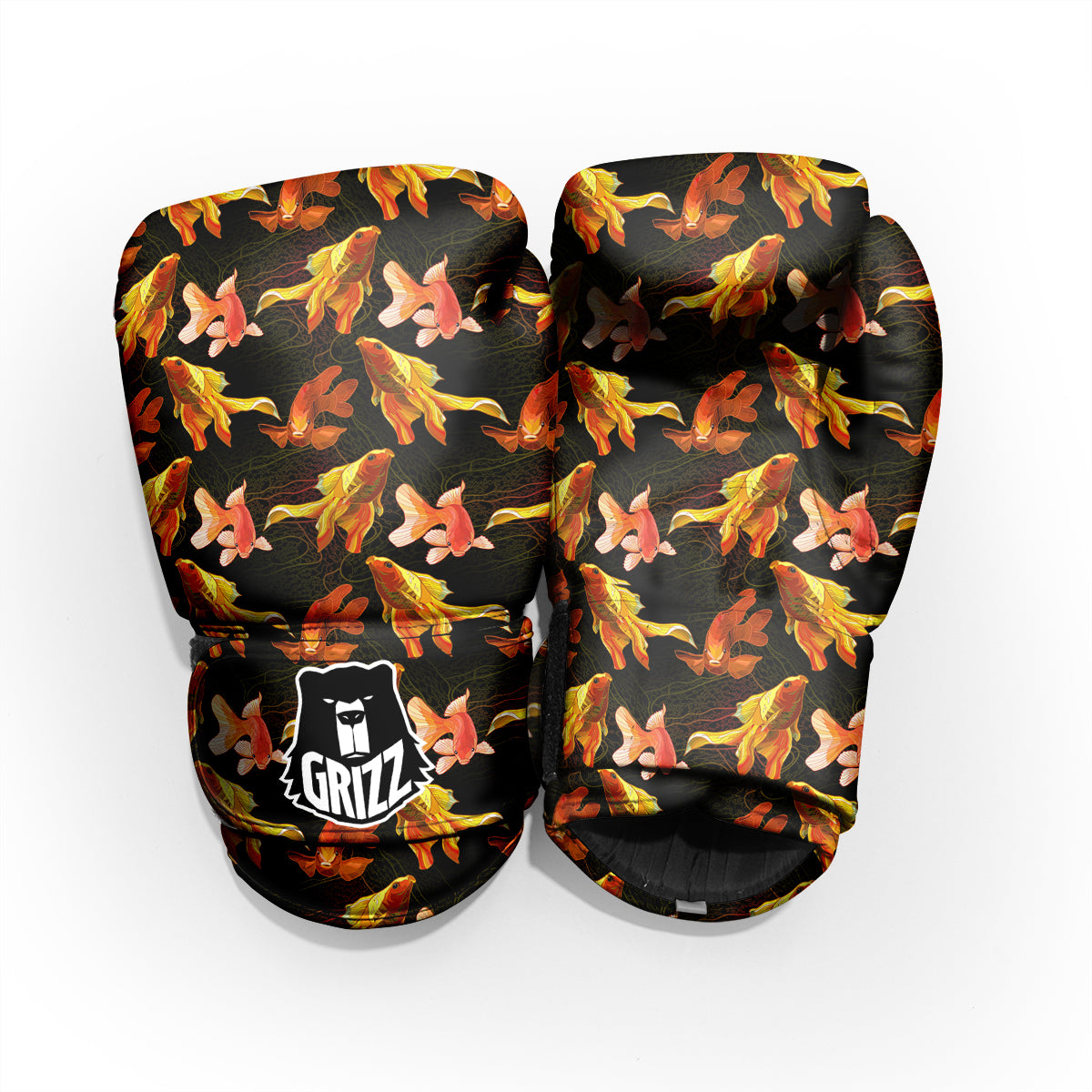 Gold Fish Drawing Print Pattern Pro Boxing Glove