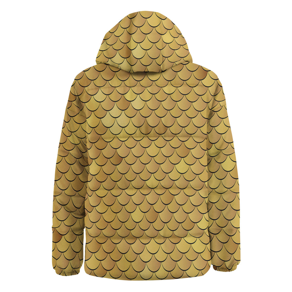 Gold Fish Scales Print Down Jacket-grizzshop