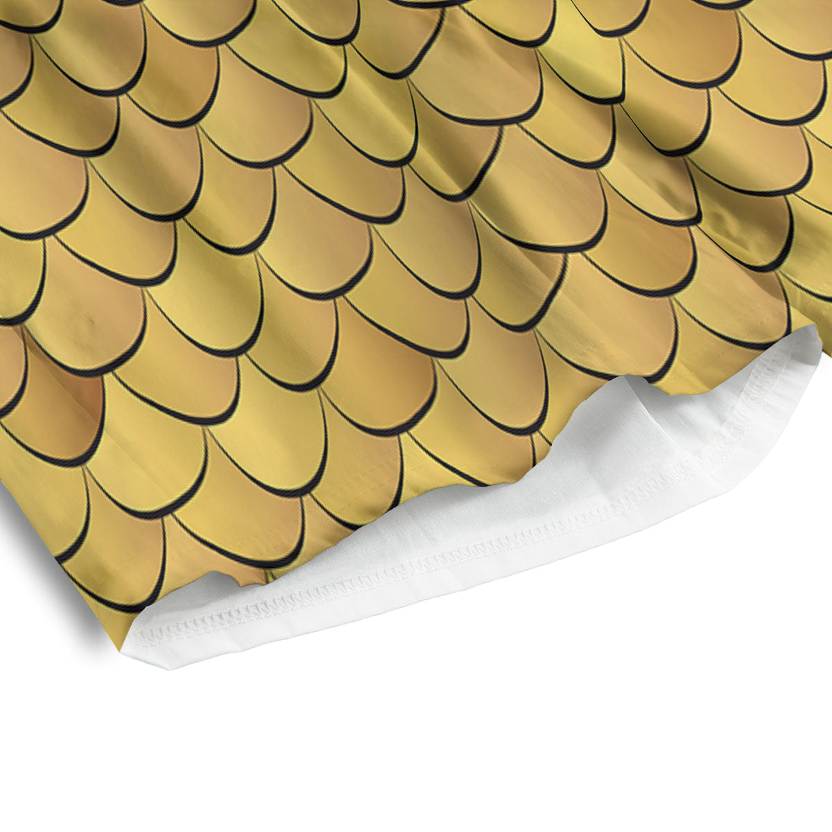 Gold Fish Scales  Print Men's Athletic Shorts