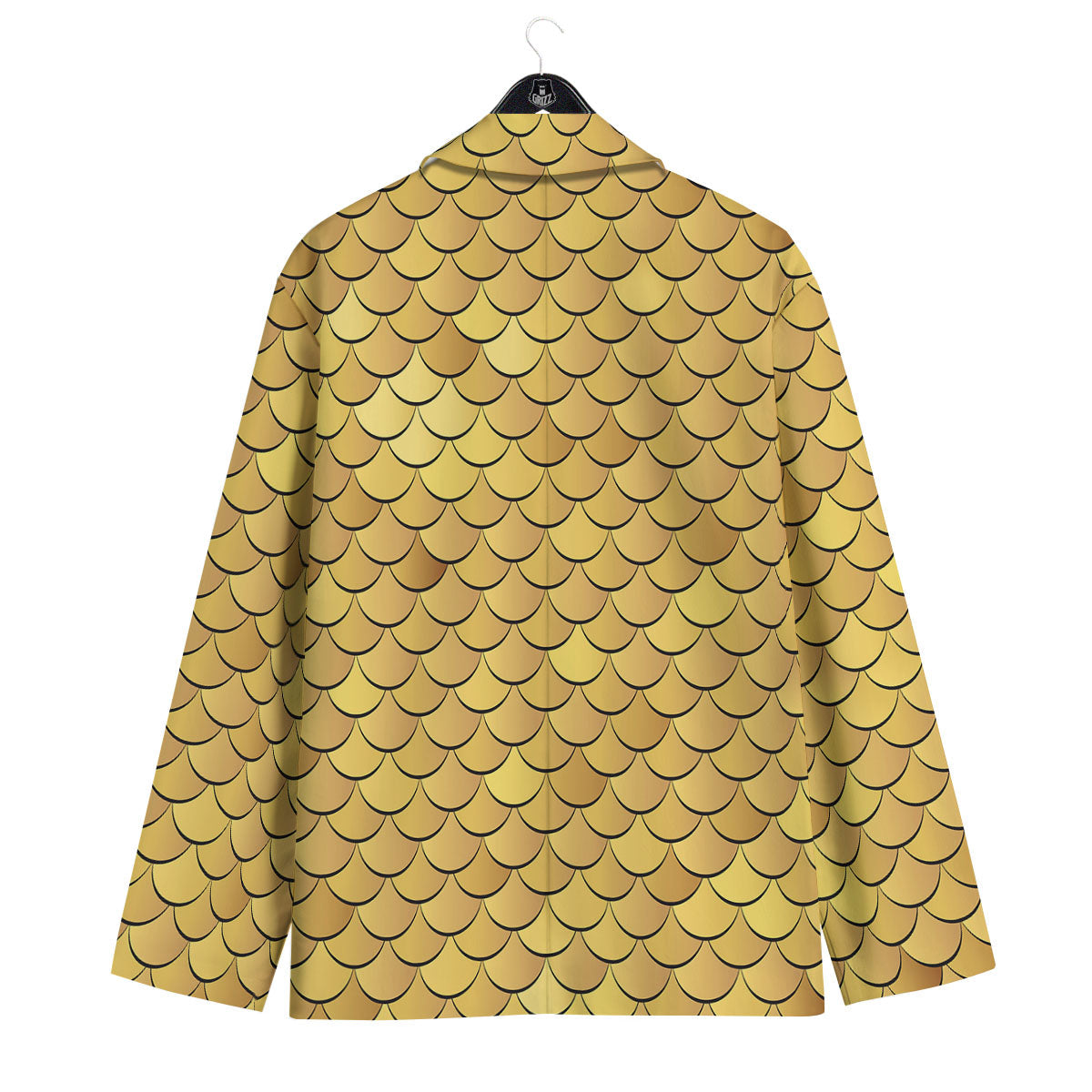 Gold Fish Scales Print Men's Sport Coat-grizzshop