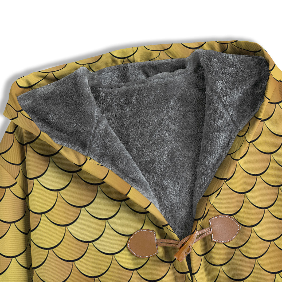 Gold Fish Scales Print Men's Windbreaker Jacket-grizzshop