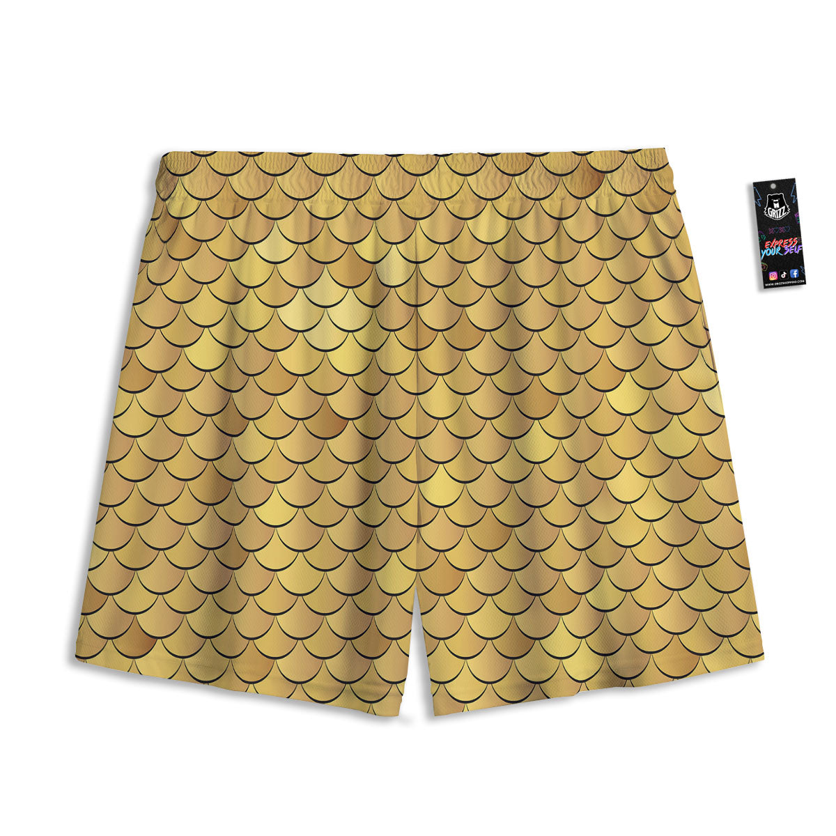 Hieroglyphs Egyptian Print Pattern Mesh Shorts