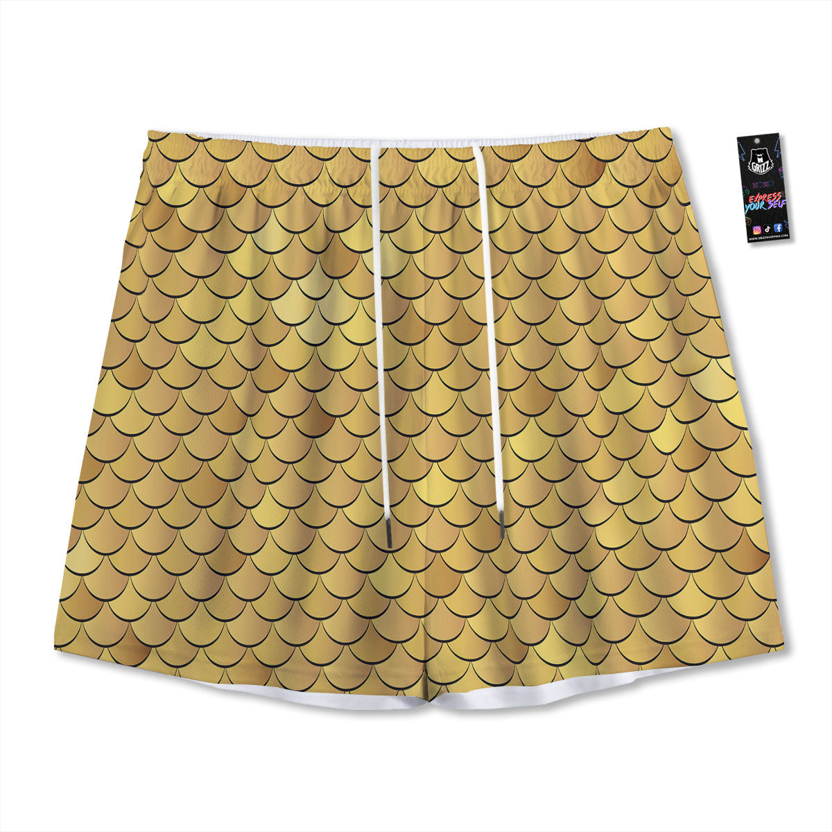 Hieroglyphs Egyptian Print Pattern Mesh Shorts