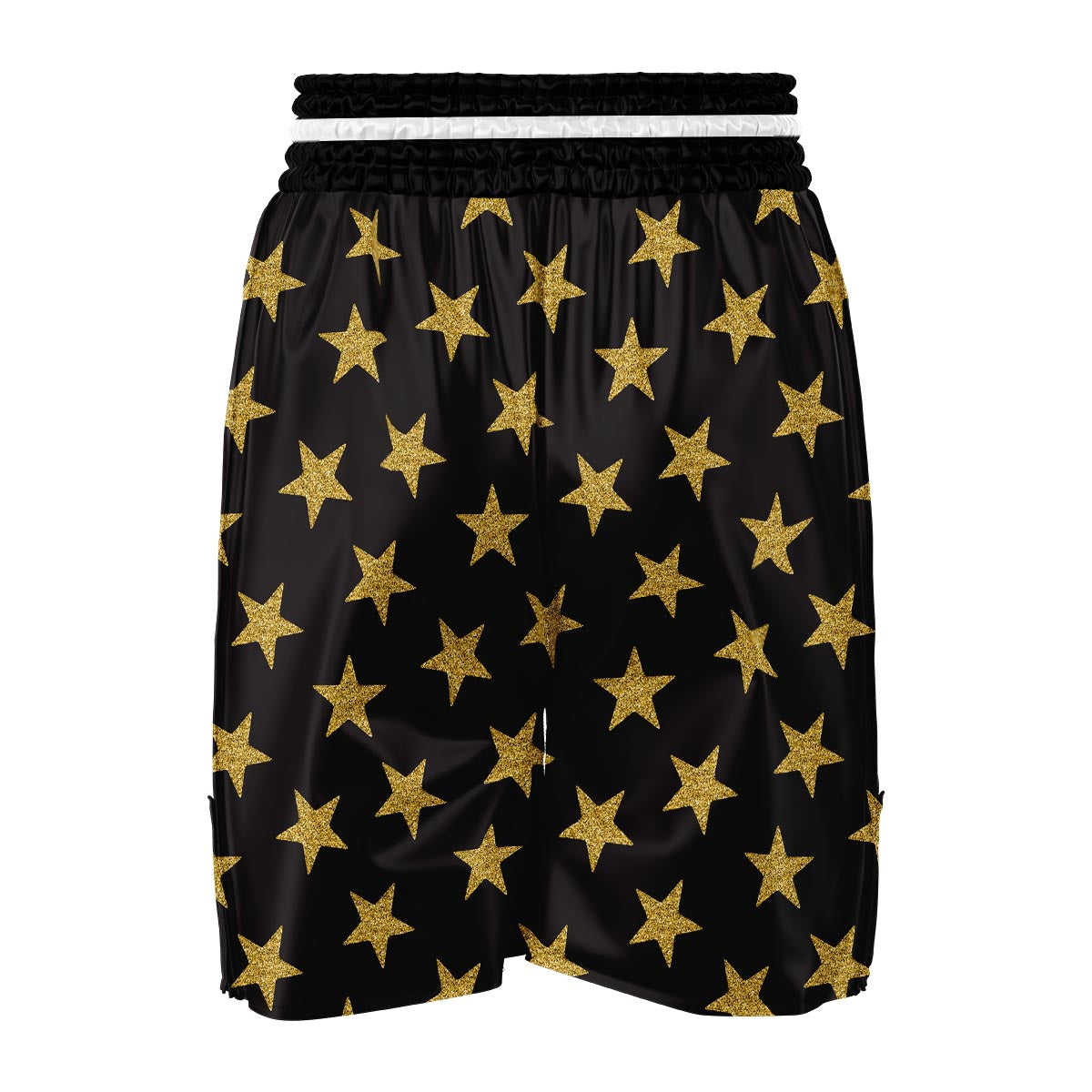 Gold Glitter Star Pattern Print Boxing Shorts-grizzshop
