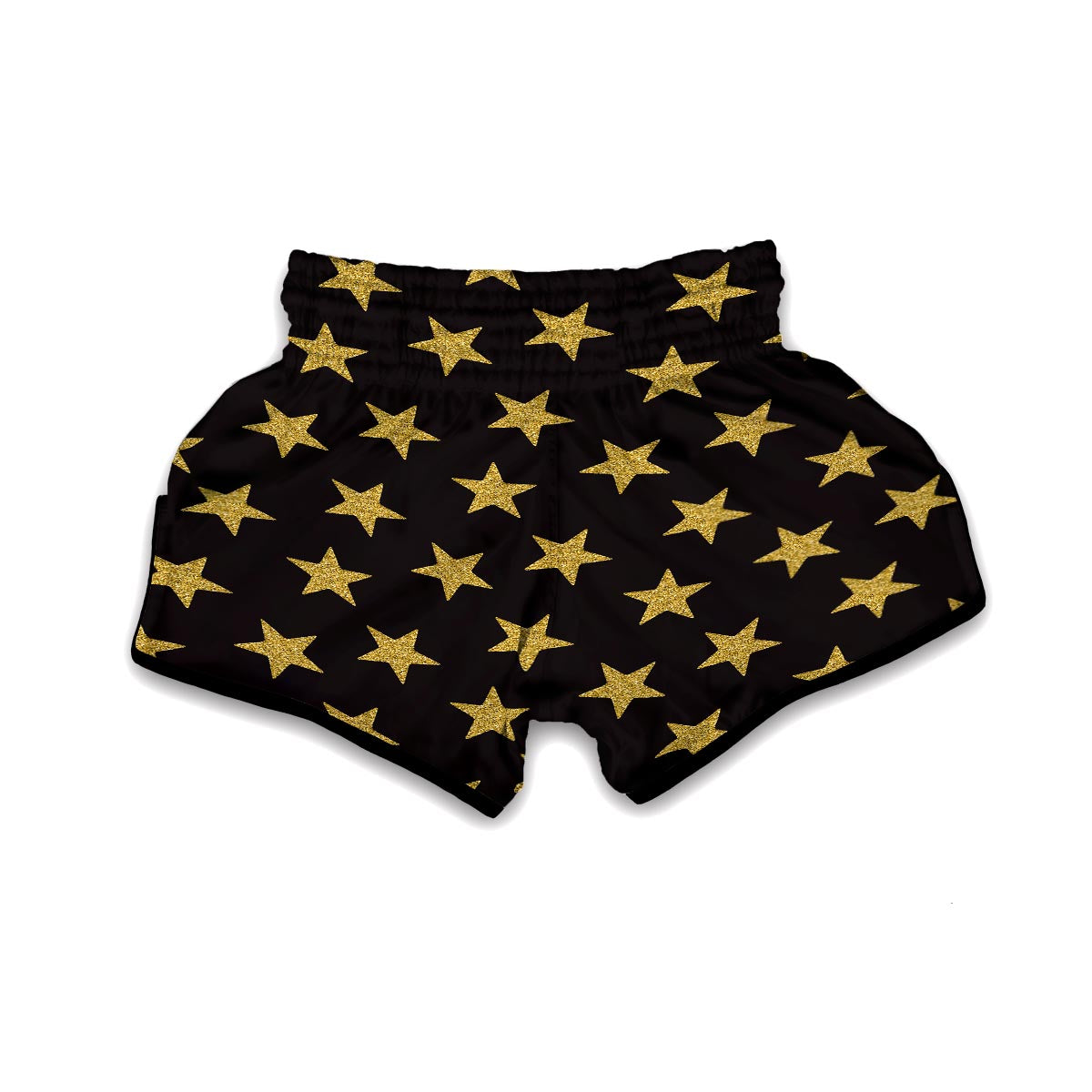 Gold Glitter Star Pattern Print Muay Thai Boxing Shorts-grizzshop