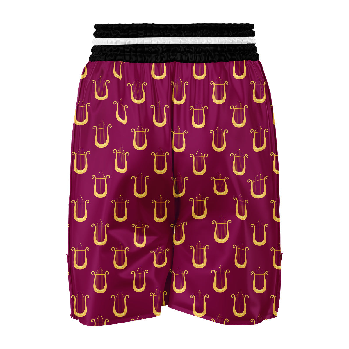 Gold Harp Print Pattern Boxing Shorts-grizzshop