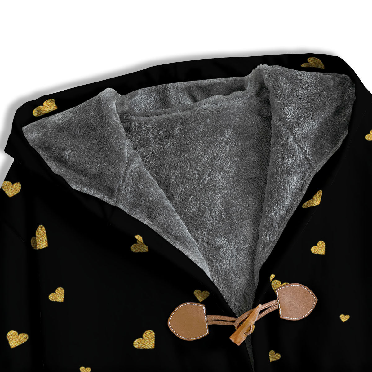 Gold Heart Black Print Pattern Men's Windbreaker Jacket-grizzshop